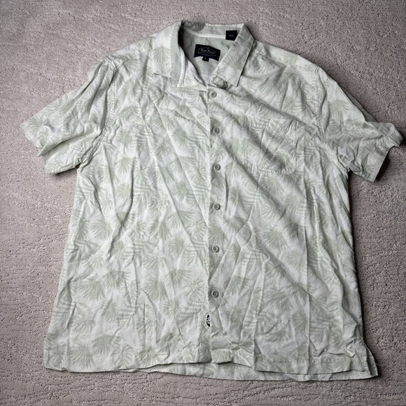 Men's Nat Nast Large Green Hawaiian Short Sleeve Silk‎ Blend Button Shirt - Picture 1 of 5